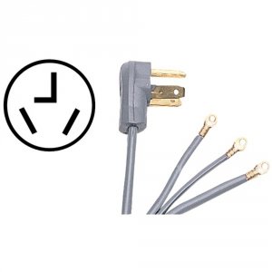 Certified 90-1028 (r) 90-1028 3-wire Closed-eyelet 30-amp Dryer Cord, 