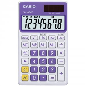 Casio SL300VCPLSIH (r)  Solar Wallet Calculator With 8-digit Display (