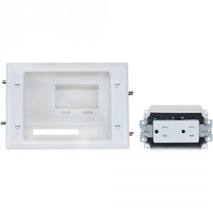 Datacomm 45-0071-WH 45-0071-wh Recessed Low-voltage Mid-size Plate