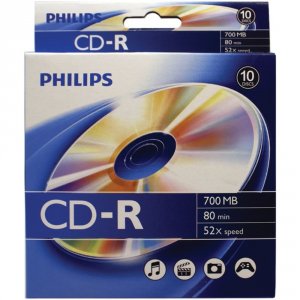 Philips CR7D5BB10/17 (r)  700mb 80-minute Cd-rs, 10-ct Peggable Box