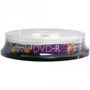 Philips DM4S6B10F/17 (r)  4.7gb 16x Dvd-rs (10-ct Cake Box Spindle)