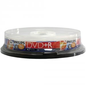 Philips DR4S6B10F/17 (r)  4.7gb 16x Dvd+rs (10-ct Cake Box Spindle)