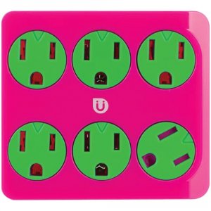 Uber 25110 (tm)  6-outlet Power Tap (pink  Green)