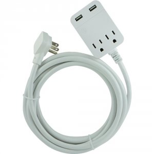 Ge 32089 (r)  Usb Extension Cord With Sur Protection, 12ft