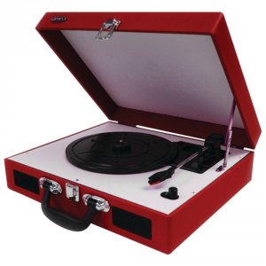 Jensen JTA-410-R (r) Jta-410-r Portable 3-speed Stereo Turntables With