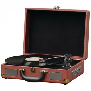 Pyle PVTTBT9BR Home(r)  Bluetooth(r) Vintage Briefcase-style Turntable