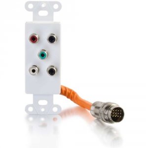 C2g 60098 Rapidrun 5 Rca Wallplate-wht Mf