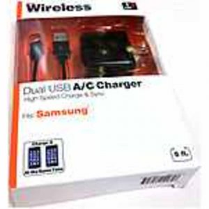 Just 705954042648 Dual Usb Ac Charger - Fits Samsung - High Speed Char