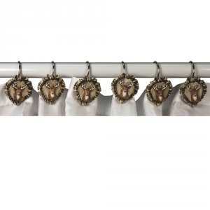 Rivers 647 12 Piece Antler And Deer Shower Curtain Hooks