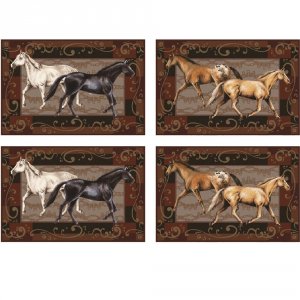 Rivers 1662 4 Piece Horses Placemat Set