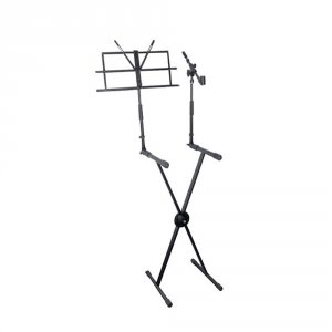 Pyle PKS30 Keyboard Stand With Music Stand And Microphone Boom