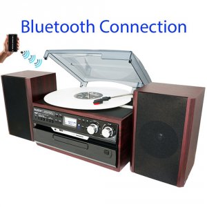 Boytone BT-24DJM 8-in-1  Bt-24djm Turntable With Bluetooth Connection,