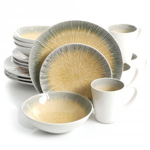 Gibson 98991.16 Shangrila Court 16pc Dinnerware Set, Yellow