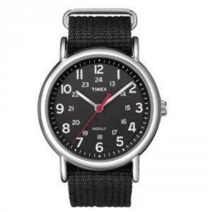 Timex T2N647 Weekenderreg; Slip-thru Watch - Black