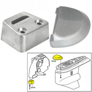 Tecnoseal 20708AL Anode Kit Whardware - Volvo Sx - Aluminum