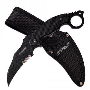 Tac TF-FIX002BK Tac-force Fixed 4in Blade Karambit - Black