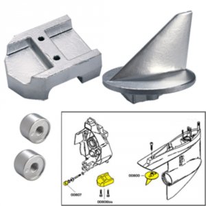 Tecnoseal 20800MG Anode Kit Whardware - Mercury Alpha 1 Gen 1 - Magnes