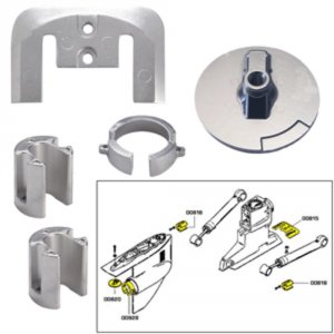 Tecnoseal CW52030 Anode Kit Whardware - Mercury Bravo 1 - Aluminum