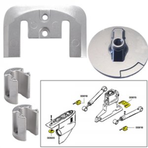 Tecnoseal CW52033 Anode Kit Whardware - Mercury Bravo 2-3 - Aluminum