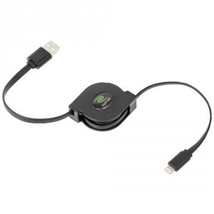 Retrak ETLTUSB10 (r)  Retractable Charge  Sync Usb Cable With Lightnin