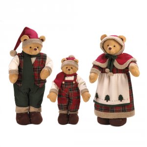 Christmas 10015332 Plush Santa Clause Bear Family