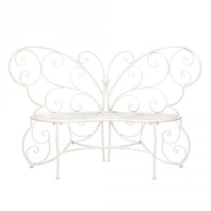 Summerfield 10015688 White Butterfly Garden Bench