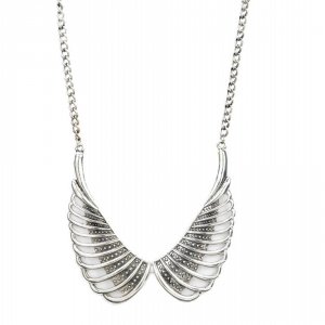 Breezy 10015697 Angel Wings Studded Necklace