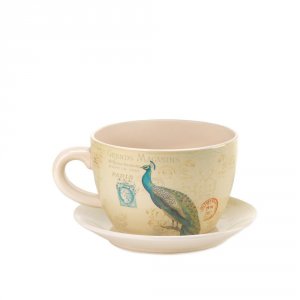 Summerfield 10016207 Peacock Teacup Planter