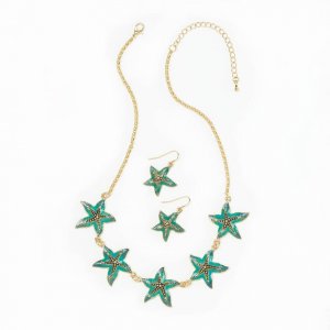 Breezy 10016232 Green Starfish Jewelry Set