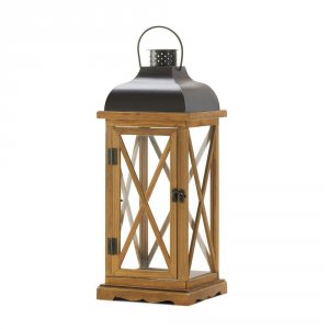 Gallery 10016902 Hayloft Large Wooden Candle Lantern