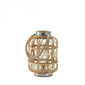 Gallery 10016940 Small Woven Rattan Candle Lantern