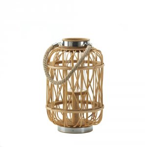 Gallery 10016941 Medium Woven Rattan Candle Lantern