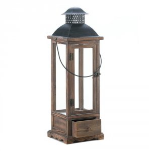 Gallery 10017173 Large Wooden Lantern With Drawer