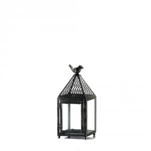 Gallery 10017320 Black Bird Iron Lantern Small