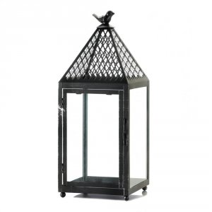 Gallery 10017322 Black Bird Iron Lantern Large