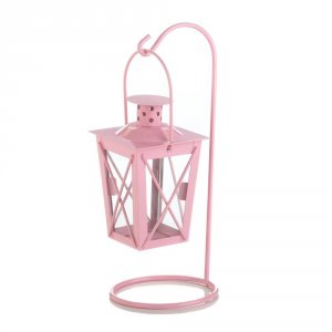 Gallery 10017409 Pink Iron Railroad Hanging Lantern Pair