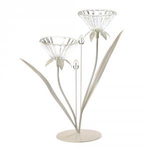 Gallery 10017426 Elegant Double Flower Candleholder For Home Decor