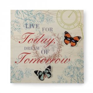 Accent 10017430 Live Butterfly Tin Wall Art