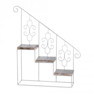 Accent 10017538 White Stepped Triple Plant Stand