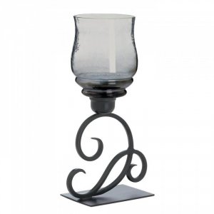 Gallery 10017610 Smoked Glass Cursive Candle Stand