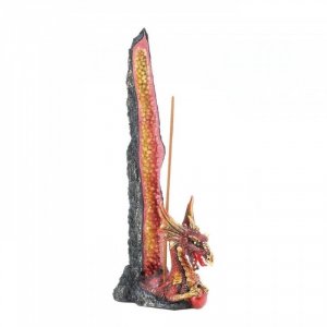 Dragon 10017770 Orange Geode Dragon Incense Stand