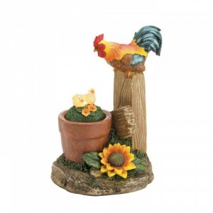 Summerfield 10017856 Solar Rotating Rooster Garden Decor