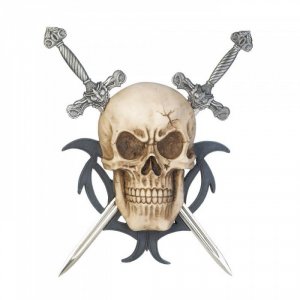 Dragon 10017866 Skull Two Swords Wall Plaque