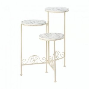 Summerfield 10017944 Distressed White Triple Planter Stand