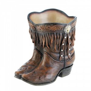 Summerfield 10017969 Fringed Cowboy Boot Planter