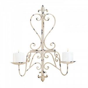 Gallery 10017974 Antiqued Fleur De Lis Candle Sconce