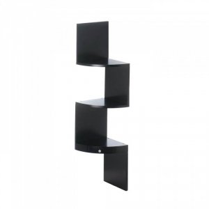 Accent 10017993 3-tier Black Corner Shelf With Drawer