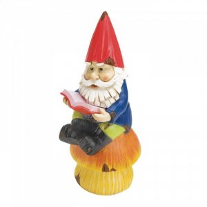 Summerfield 10018055 Bookworm Gnome Solar Statue