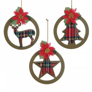 Christmas 10018105 Plaid Silhouette Ornament Set