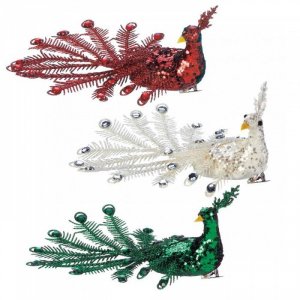 Christmas 10018107 Festive Peacock Ornament Set